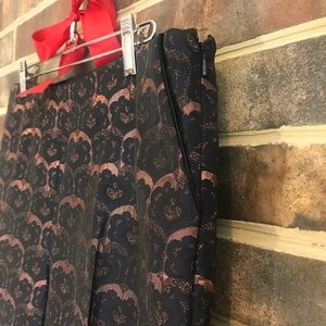 Metallic and lace party pants